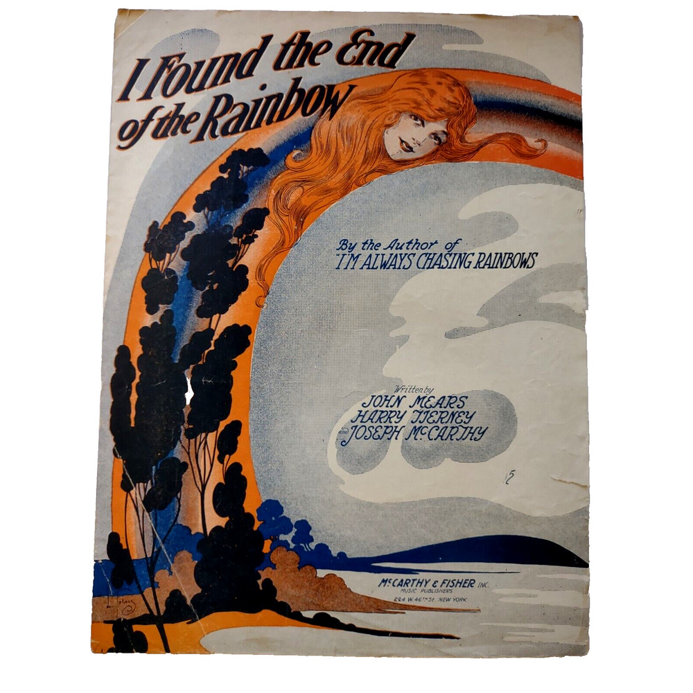 I Found The End Of The Rainbow 1918 Sheet Music Song Vintage Red Haired Women